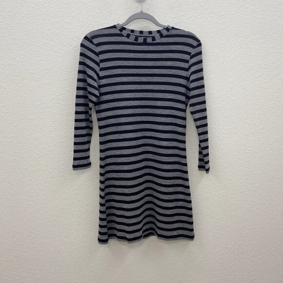 Filippa K 100% Merino Wool Gray Black Stripe Tunic Dress Womens size Small - Picture 1 of 5